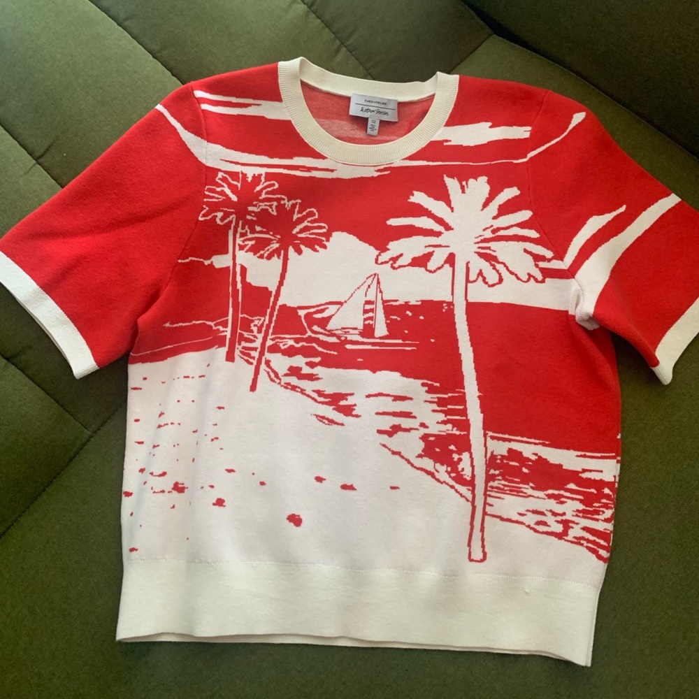 COPY - Moving Sale: NWOT &Other Stories Beach Motif Short Sleveve Sweater